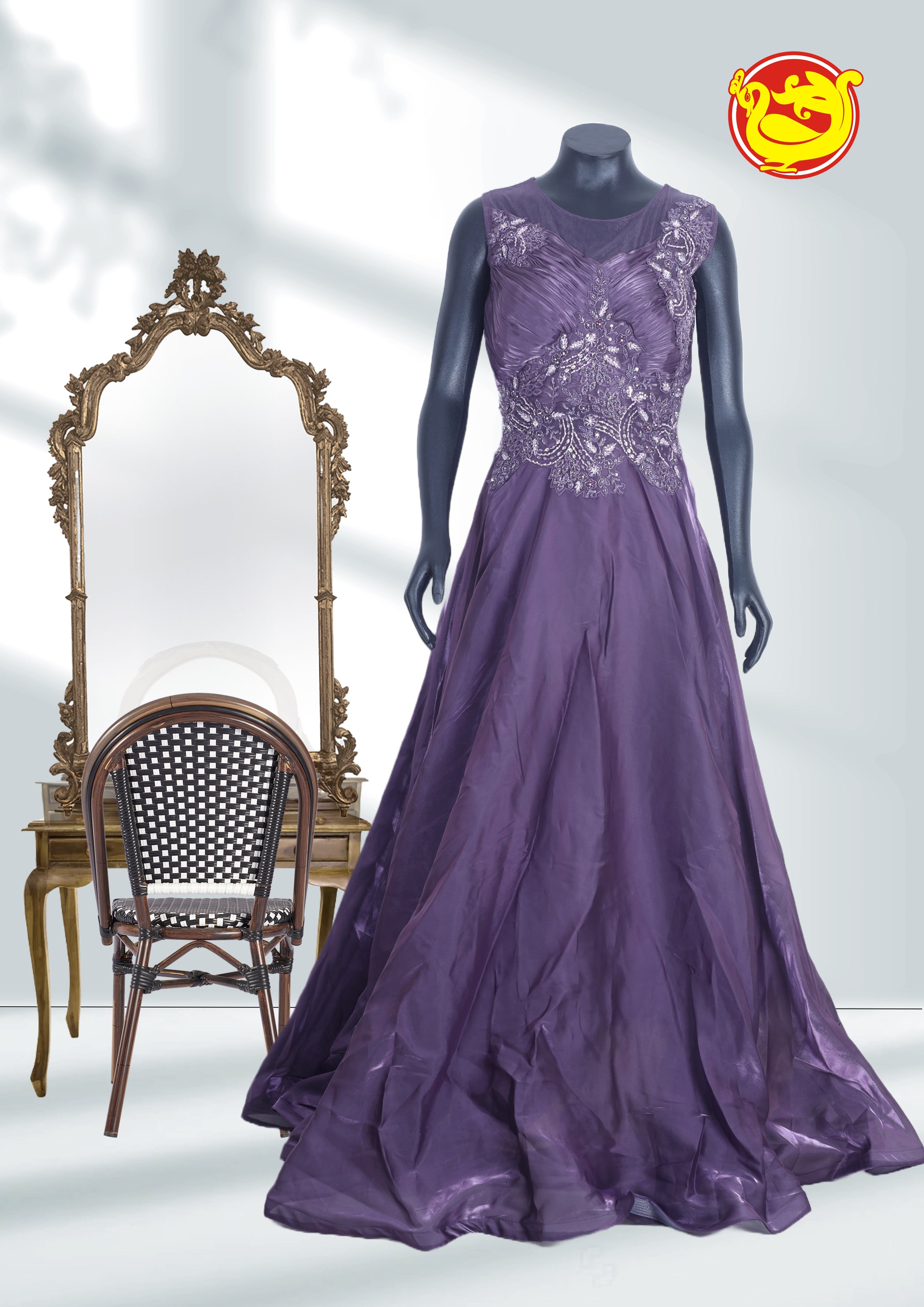 Purple Ladies Branded Readymade Party Wear Gown