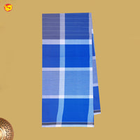 Men’s Blue Checked  Cotton Stitched Lungi