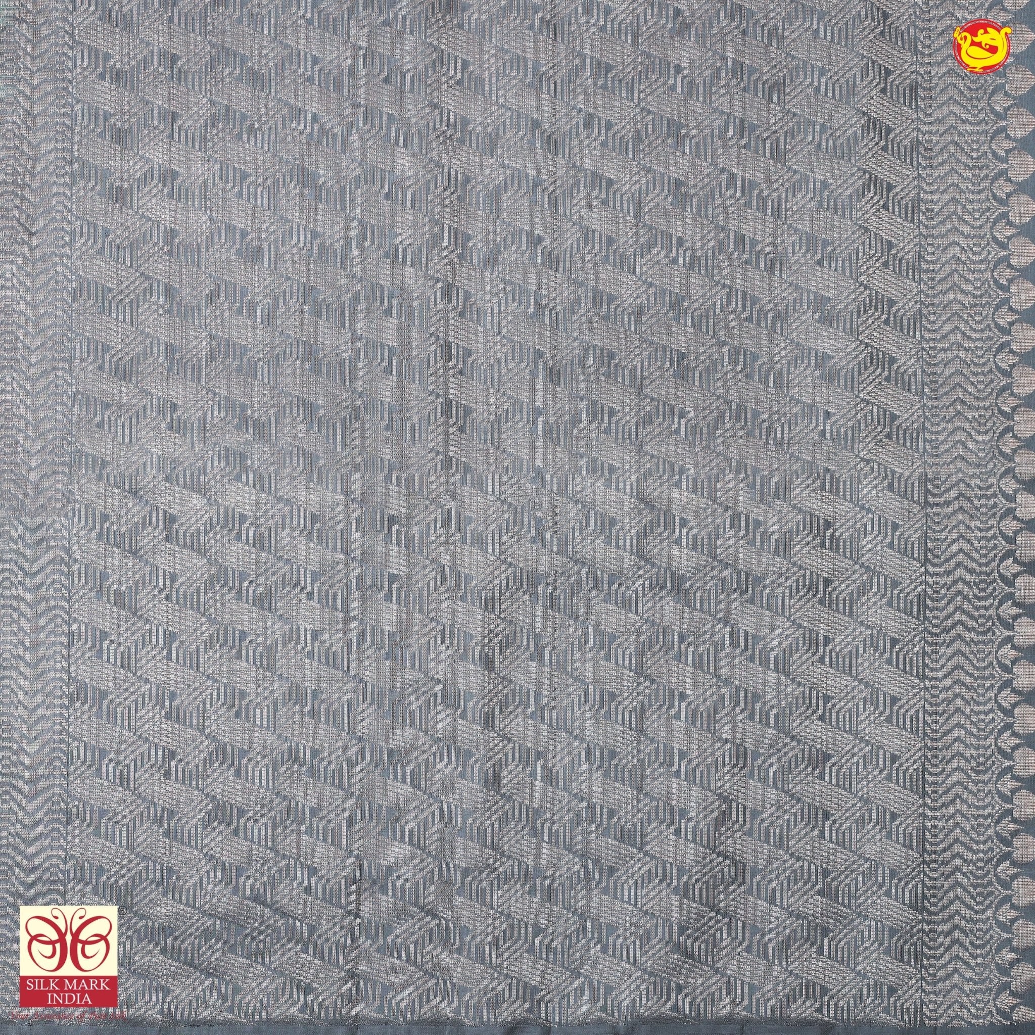 Sky Blue With Grey Floral Buttas Motifs Silver Zari Pure Kanjivaram Yuvana Soft Silk Saree - Thenianantham