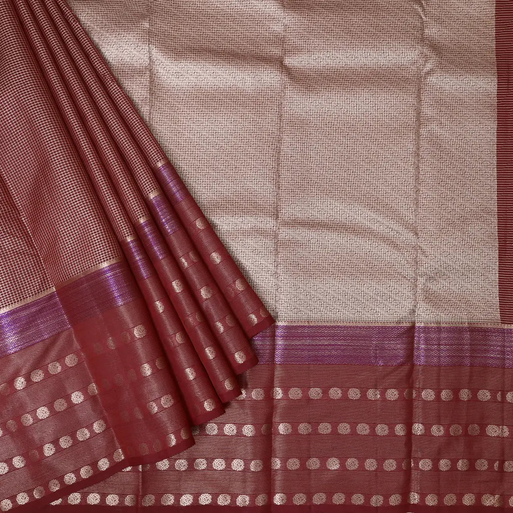 Maroon colour  Soft Silk Saree