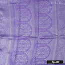 Grey with Grape Purple Semi Litchi Silk Saree