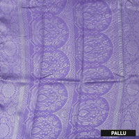 Grey with Grape Purple Semi Litchi Silk Saree