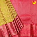 Parrot Green with Pink Pure Kanchipuram Silk Saree