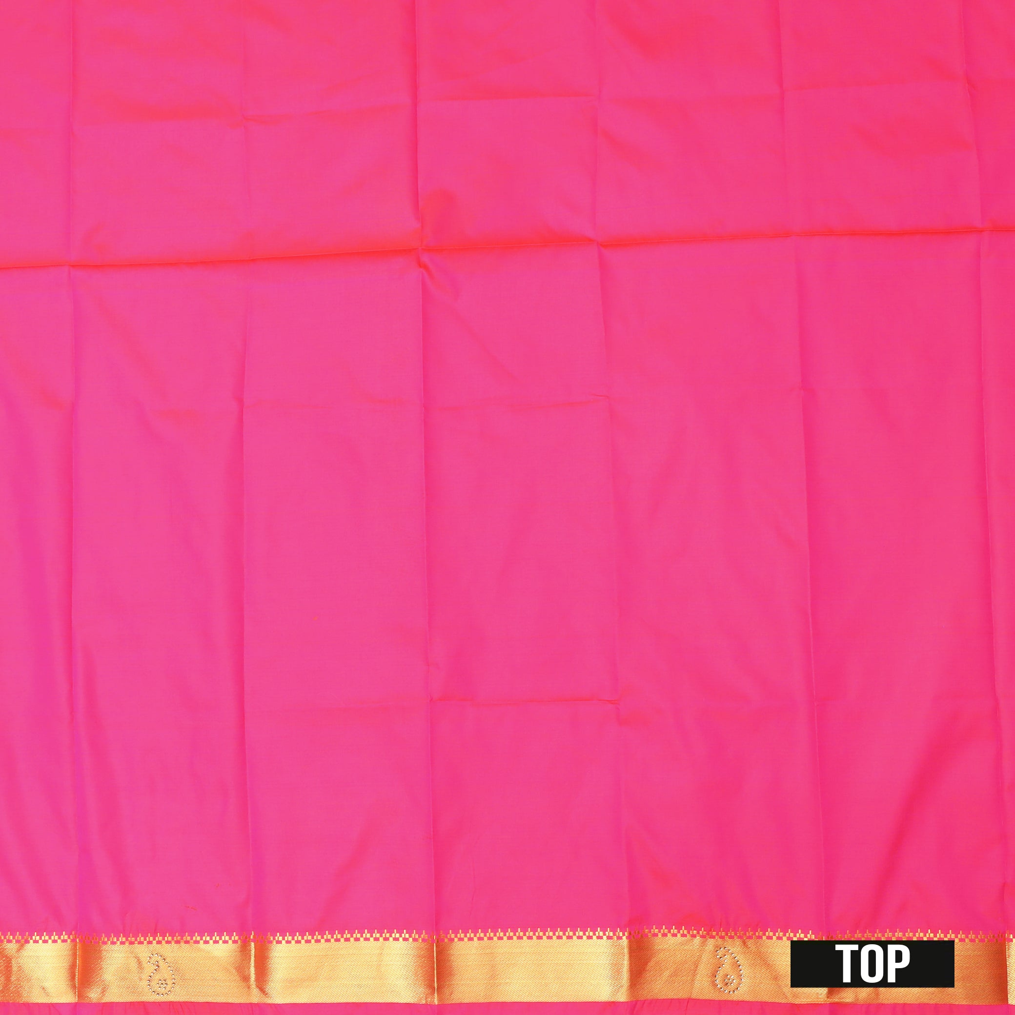 Pink Golden: The intricate border at the bottom is described as Golden or Gold Zari Art Pattu Pavadai Material