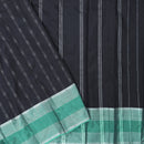 Black With Green Border Arani Silk Saree
