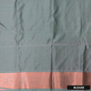 Bottle green with grey pallu semi soft silk saree