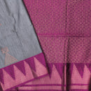 Grey with Purple Soft Silk Saree