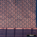 Blue With Navy Blue Silk Cotton Saree