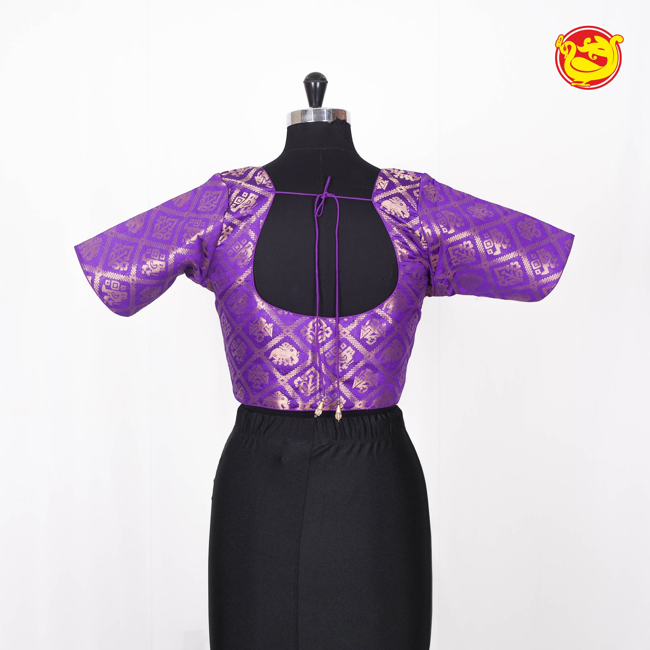 Dark Purple Cotton Silk Readymade Blouse
