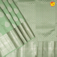 Pista Green With Silver Zari Soft Silk Saree - Thenianantham