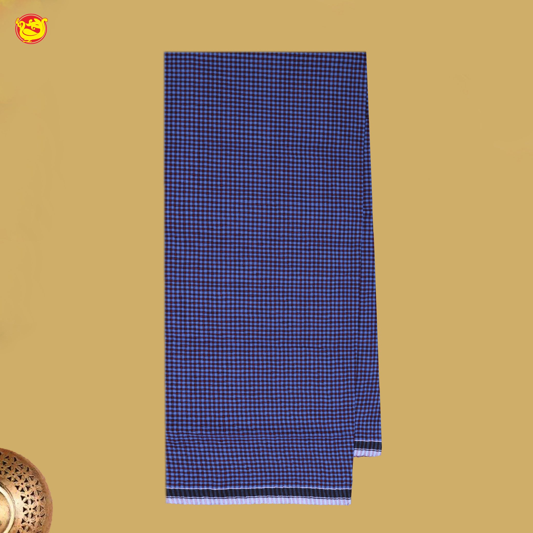 Men’s Checked Cotton Stitched Lungi