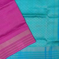 Deep Pink with Blue Soft Silk Saree