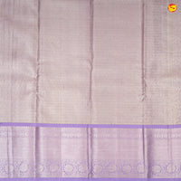 Tissue Golden Yellow With Lavender Floral Motifs Gold Zari Border Pure Kanjivaram Subhalaya Wedding Silk Saree - Thenianantham