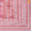 Pink Pure Organza Silk With Hand Embroidered Work Saree - Thenianantham