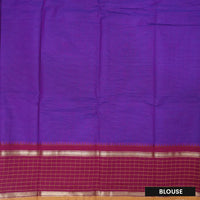 Dark Purple With Maroon Pure Chettinad Cotton Saree with Blouse