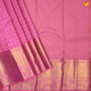 Pink With Checked Floral Motifs Gold Zari Border Pure Kanjivaram Subhalaya Wedding Silk Saree - Thenianantham