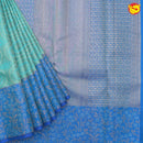 Sea green with blue kanjivaram wedding silk saree - Thenianantham