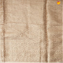 Gold With Gold Zari Border Tissue Crush With Floral Thread Embroidery Work Saree - Thenianantham