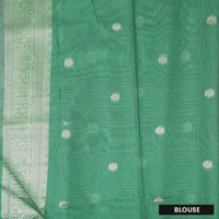Bright Pink with Green Semi Burberry Silk Saree