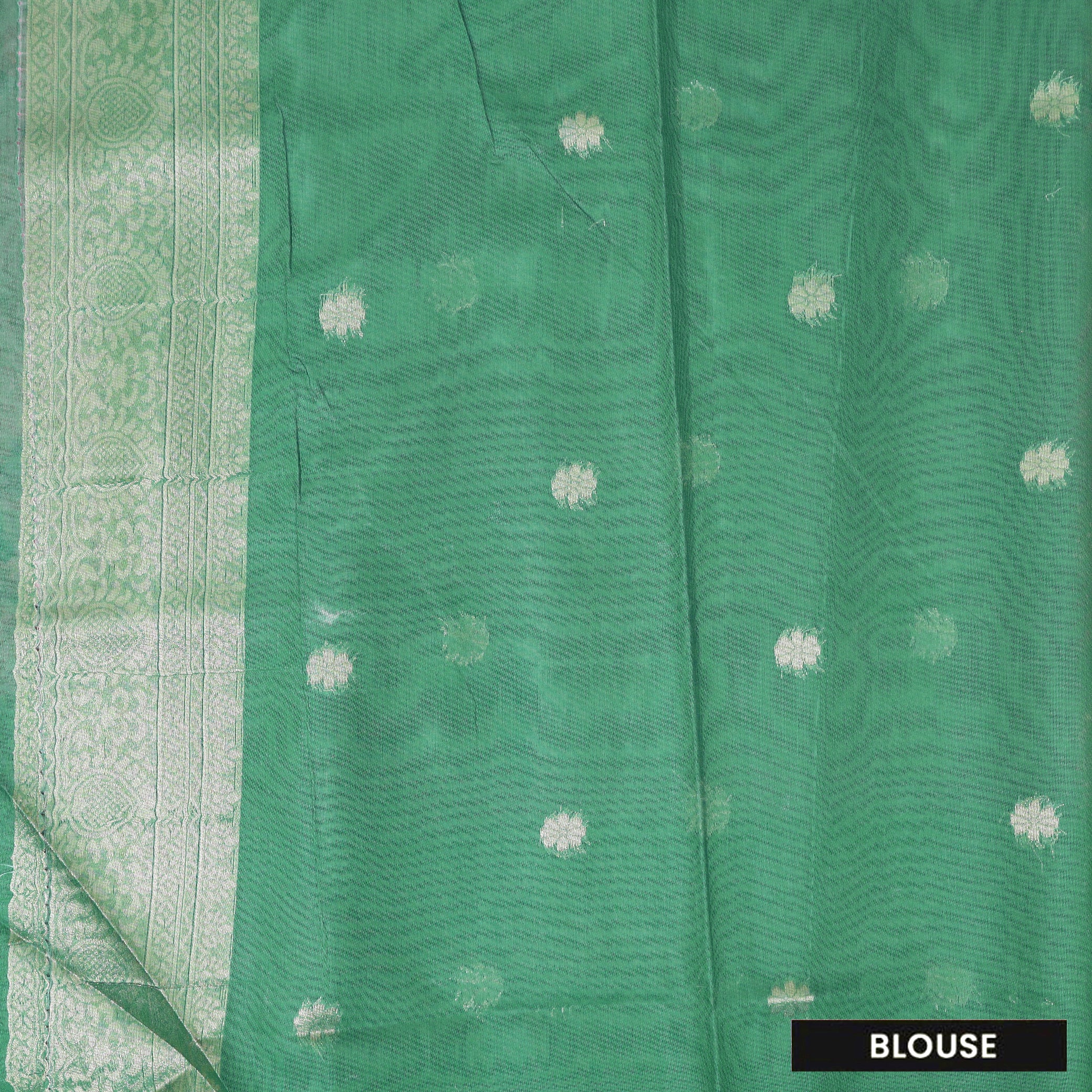 Bright Pink with Green Semi Burberry Silk Saree