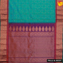 Rama green with purple Gadwal silk saree