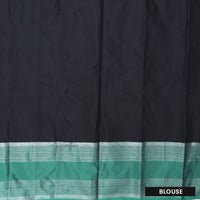 Black With Green Border Arani Silk Saree