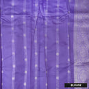 Grey with Grape Purple Semi Litchi Silk Saree