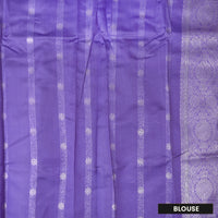 Grey with Grape Purple Semi Litchi Silk Saree