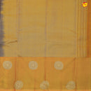 Dark Maroon With Mustard Motifs Gold Zari Checked Pure Kanjivaram Subhalaya Soft Silk Saree - Thenianantham