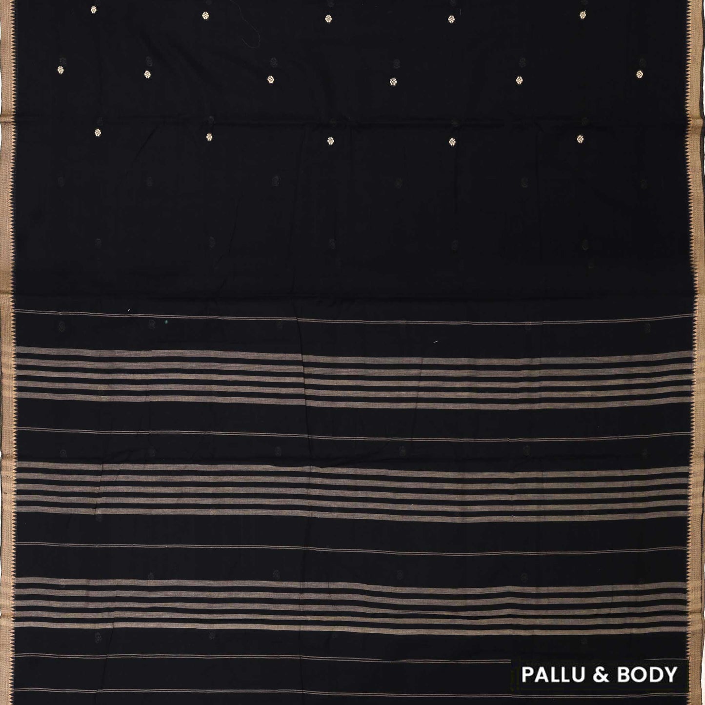 Black ColourTraditional Narayanpet Cotton Saree with  Border