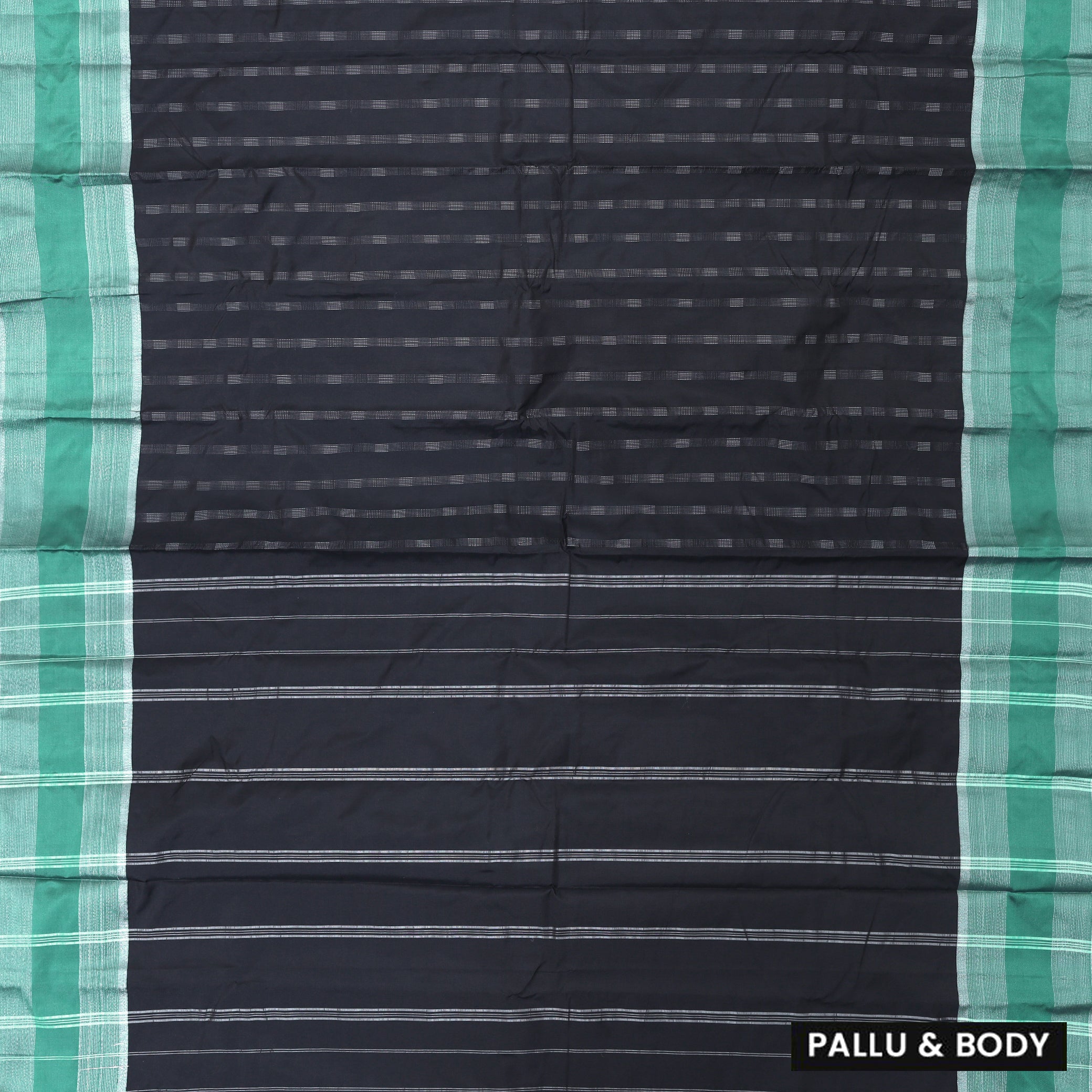 Black With Green Border Arani Silk Saree