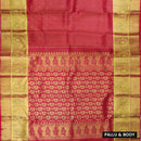 Red  with Gold Zari Border Wedding Silk Saree