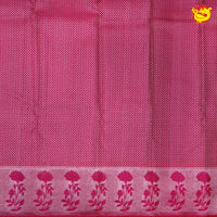 Bluish grey with magenta pure silk wedding saree - Thenianantham