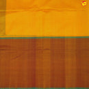 Mustard Yellow and Maroon Golden Jacquard Checks And Mango Butta Kanchipuram Silk Saree - Thenianantham