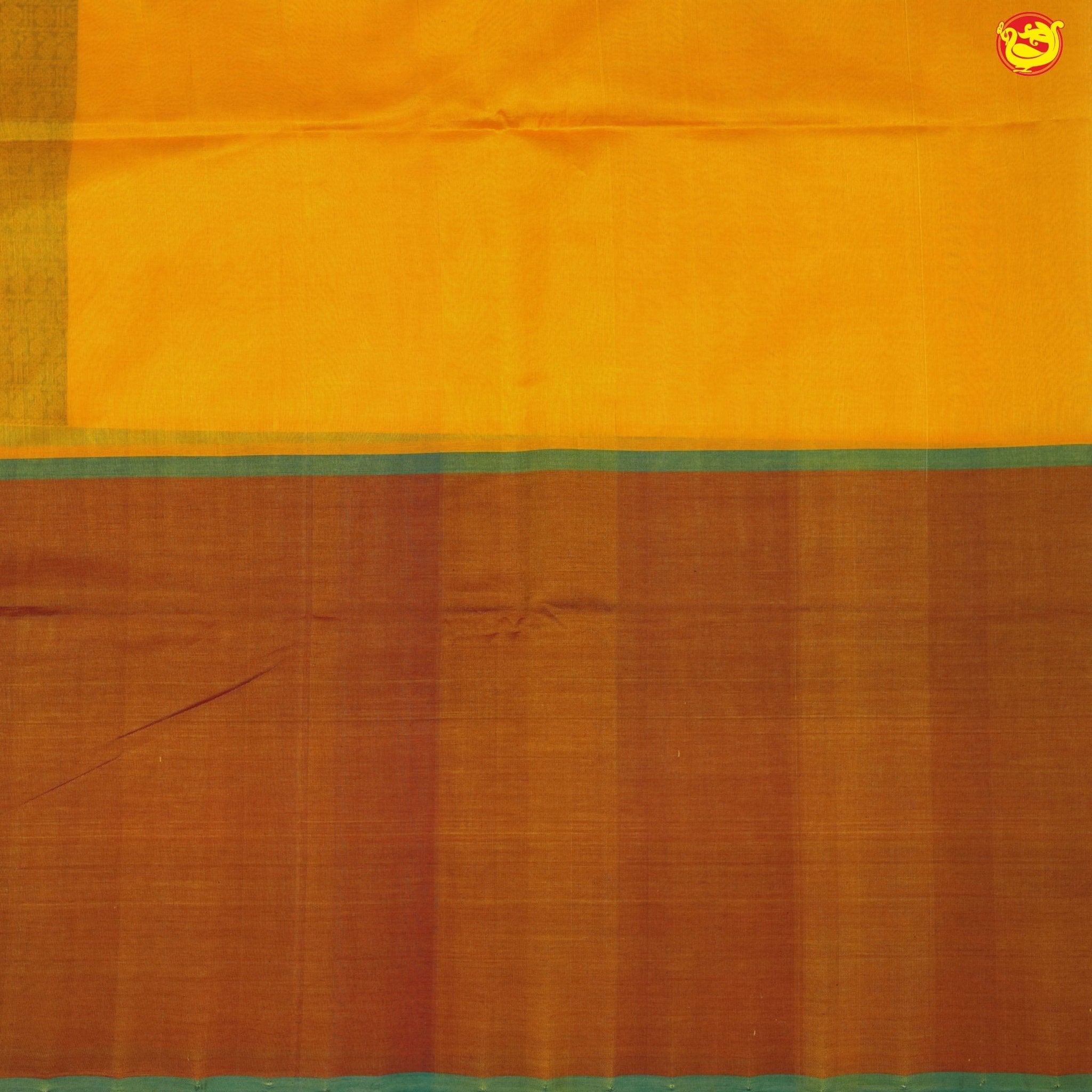 Mustard Yellow and Maroon Golden Jacquard Checks And Mango Butta Kanchipuram Silk Saree - Thenianantham