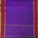 Dark Purple With Maroon Pure Chettinad Cotton Saree with Blouse