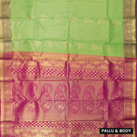 green and pink Art Silk Saree
