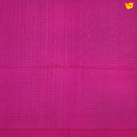 Half White and Rani Pink With Jacquard Checks Kanchipuram Silk Saree - Thenianantham