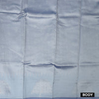 Grey with Grape Purple Semi Litchi Silk Saree