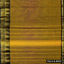 Double Shade Mustard Yellow with Black Pure Chettinad Cotton Saree