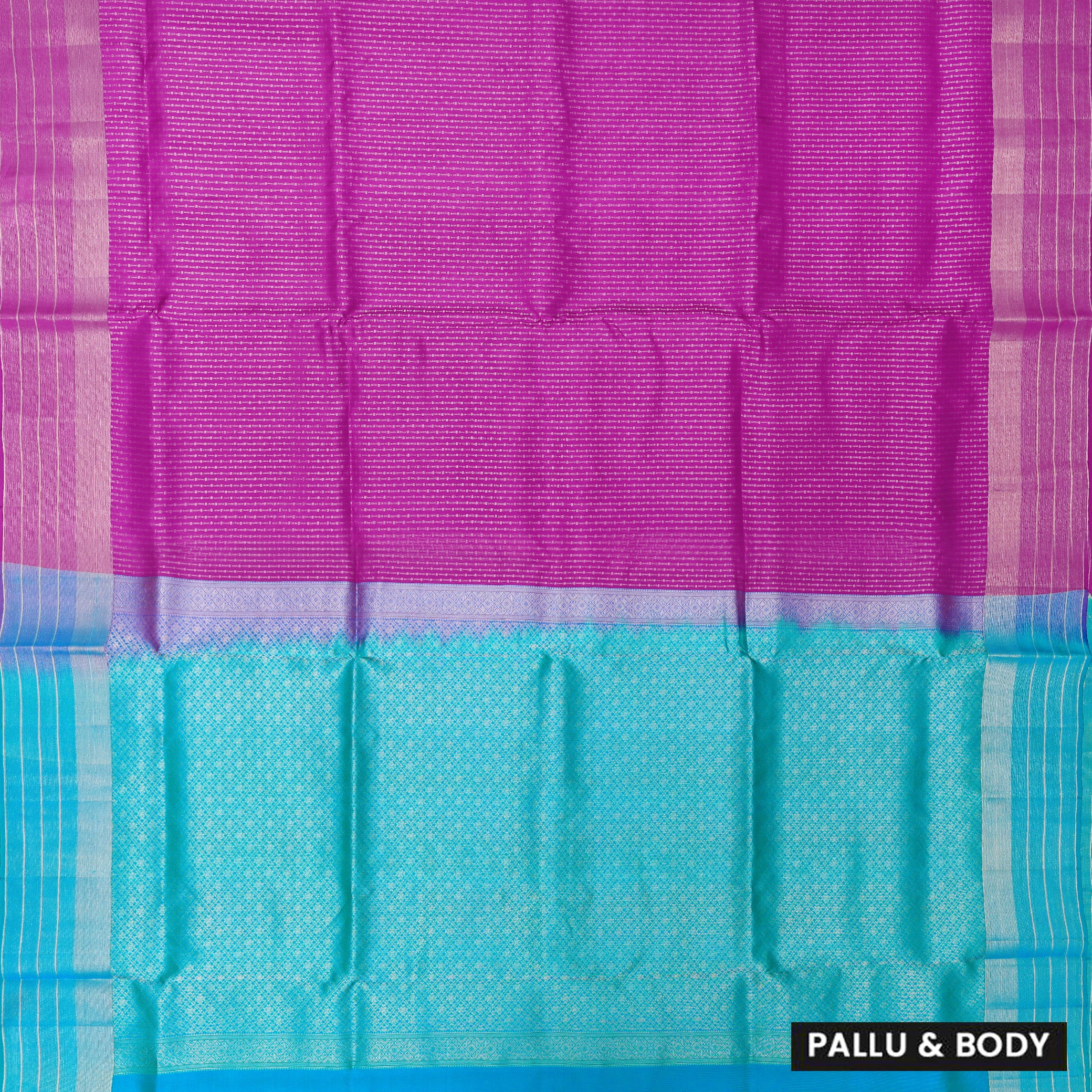 Deep Pink with Blue Soft Silk Saree