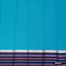 Blue With Navy Blue Silk Cotton Saree