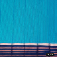Blue With Navy Blue Silk Cotton Saree