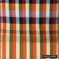 Multicolor Checked Linen Cotton Saree