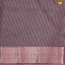 Dark Onion Pink with Gold Zari Border Tissue With Digital Prints saree - Thenianantham