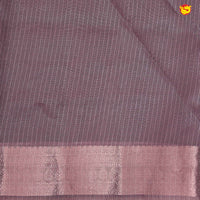 Dark Onion Pink with Gold Zari Border Tissue With Digital Prints saree - Thenianantham