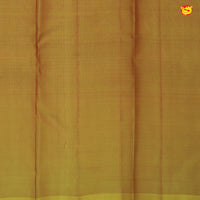 Dark Maroon With Mustard Motifs Gold Zari Checked Pure Kanjivaram Subhalaya Soft Silk Saree - Thenianantham