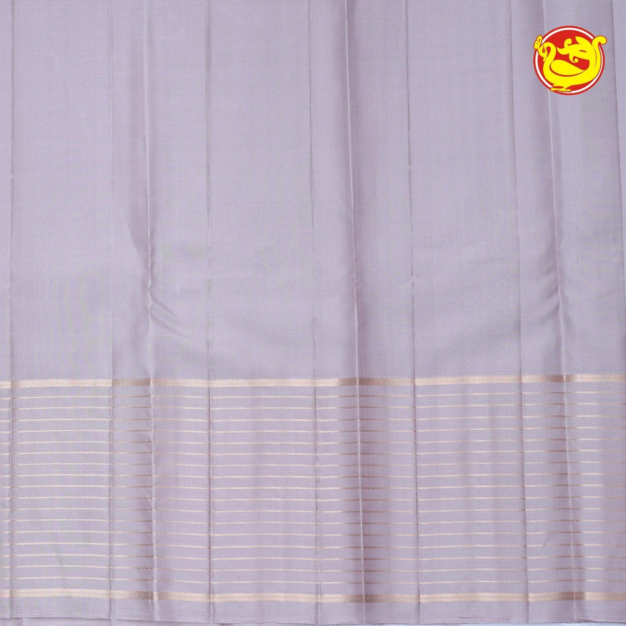 Violet With Sliver Grey Soft Silk Saree - Thenianantham