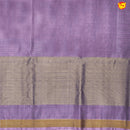 Pochampally Silk Saree Orange and Dark Lavender with Allover Ikat Weaves and Ikat Style Zari Woven Border