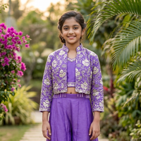 Light Violet Color Girls Branded Readymade Sharara set